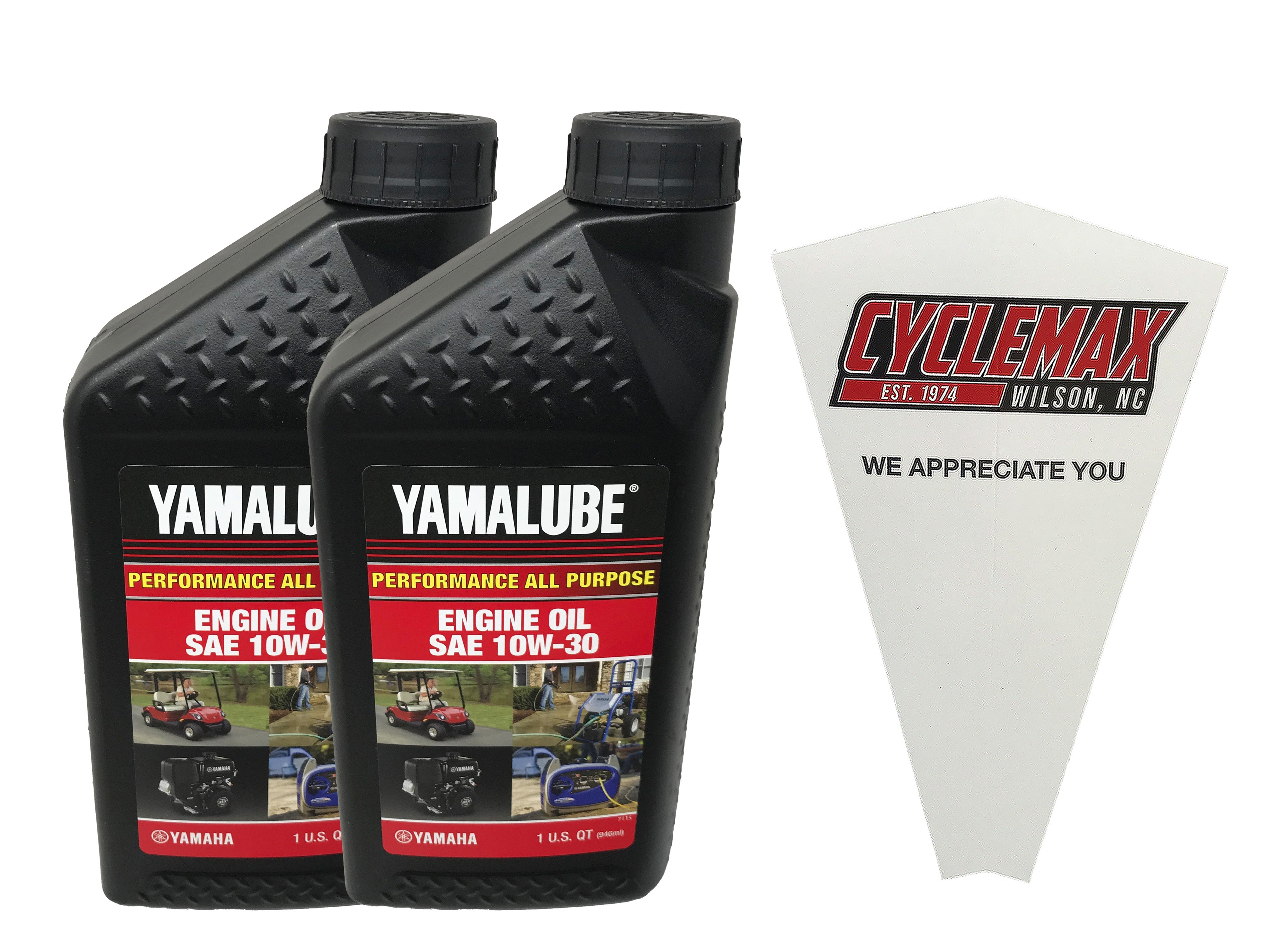 Cyclemax Two Pack for Yamaha Yamalube Golf Car Engine 10W-30 Engine LUB-10W30-GG-12 Contains Two Quarts and a Funnel