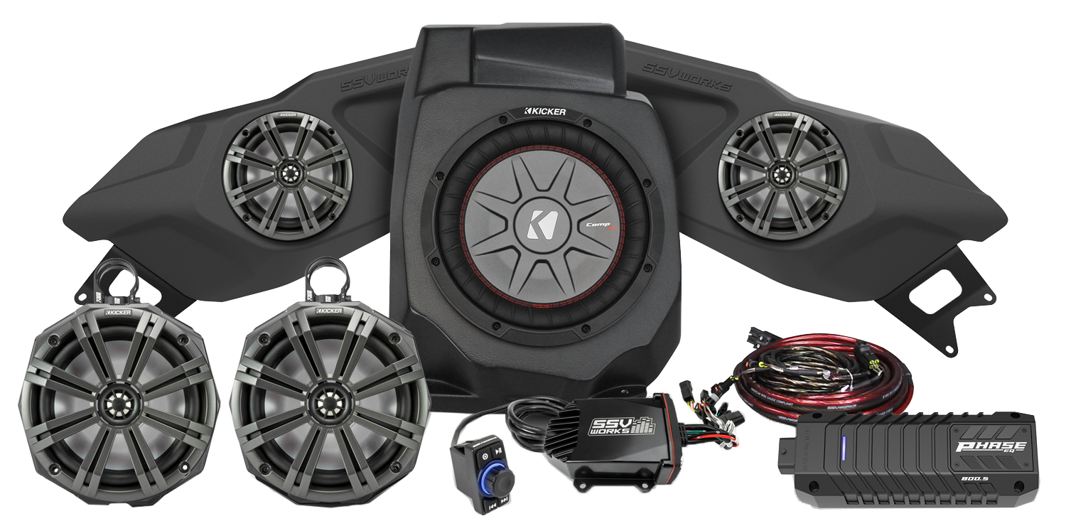 5 Speaker Plug And Play Kit W/ 8" Cage Pods Kicker