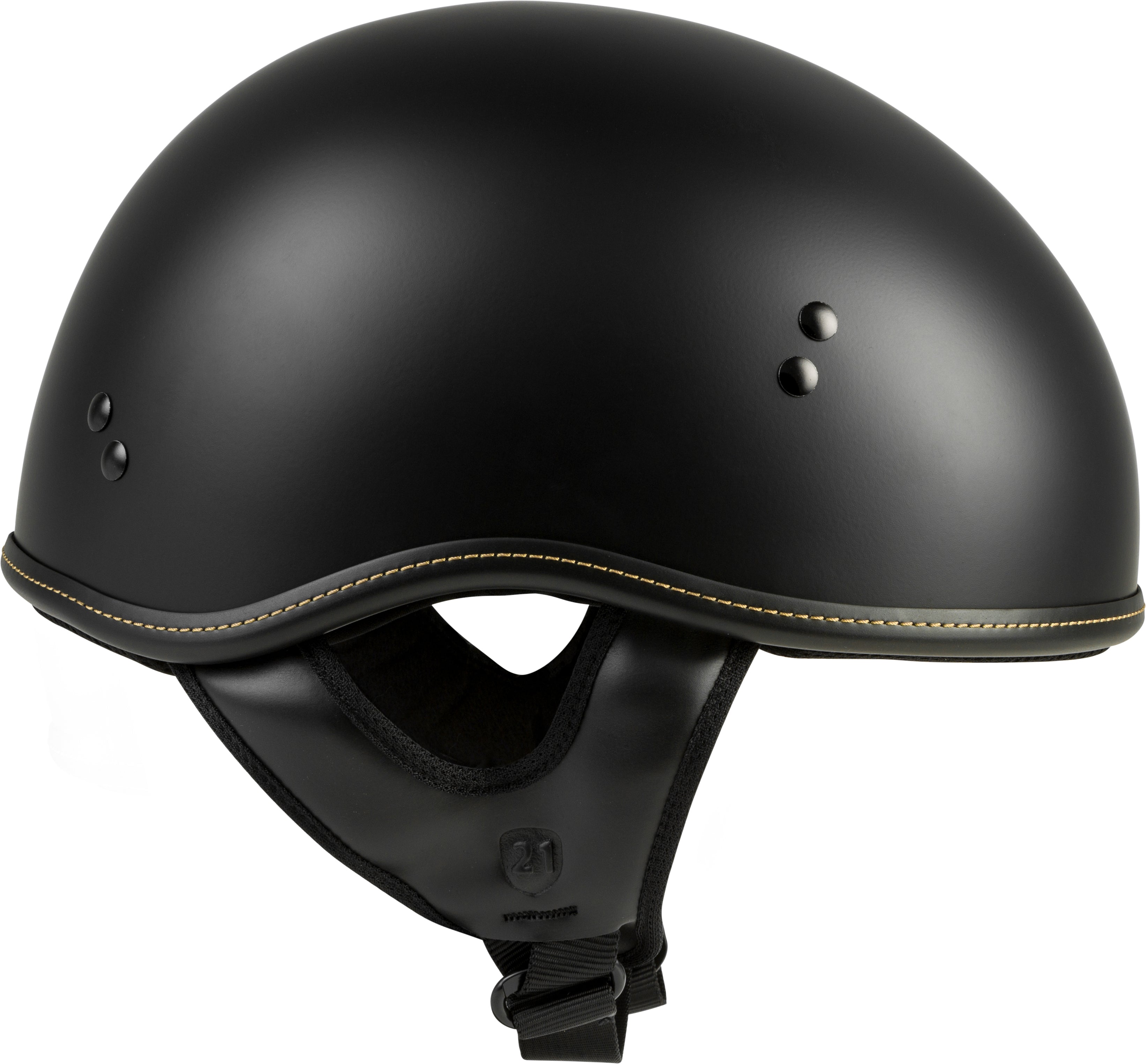 .357 Solid Half Helmet Matte Black Xs