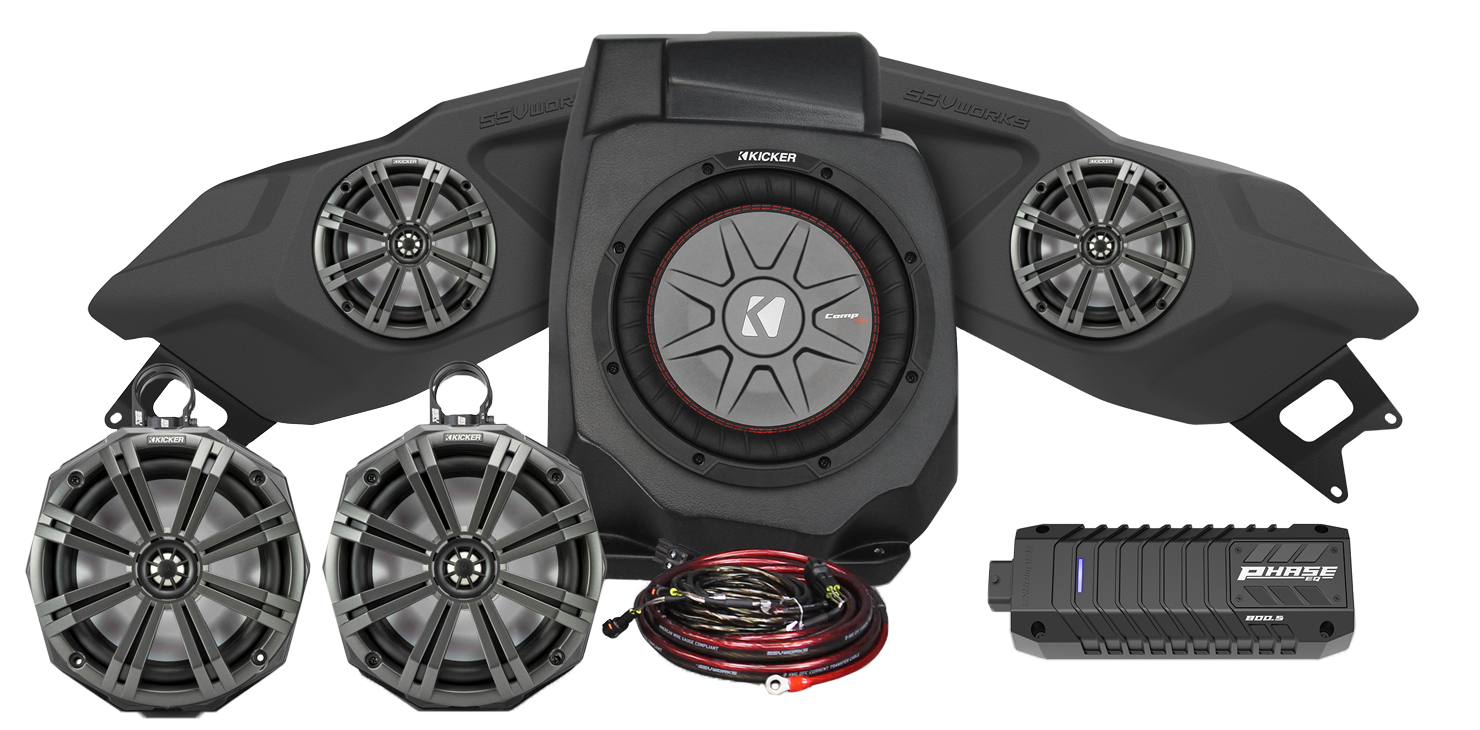 5 Speaker Plug And Play Kit W/ 8" Cage Pods Kicker Ride Co