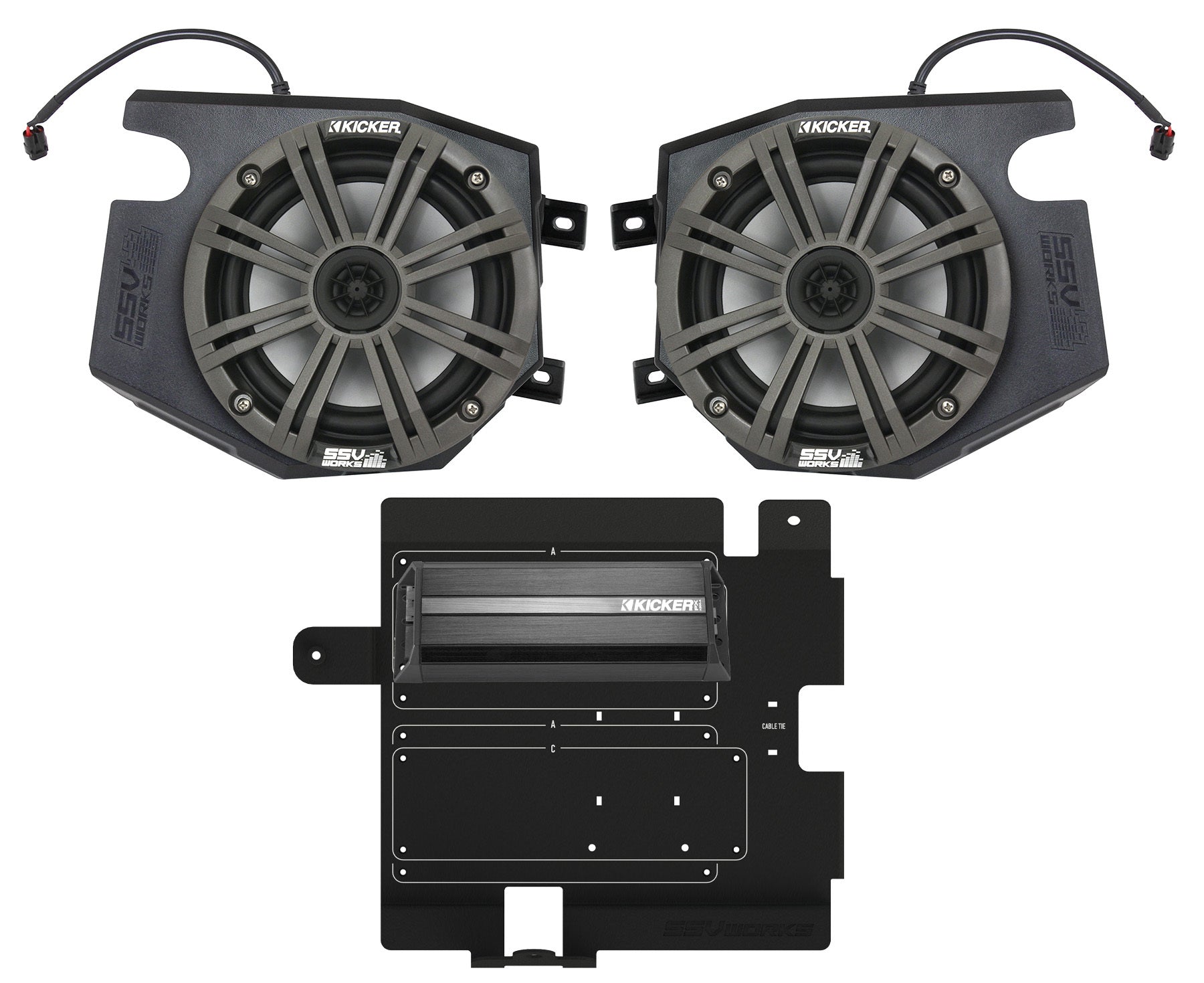 2 Speaker Kicker Kit Rzr 900s 1000 1000s Turbo