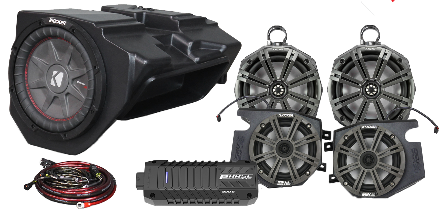 5 Speaker Plug And Play Kit W/ 8" Cage Pods Kicker Ride Co